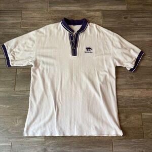 Kansas State K-State Wildcats Polo Shirt Mens XL White Short Sleeve Polo